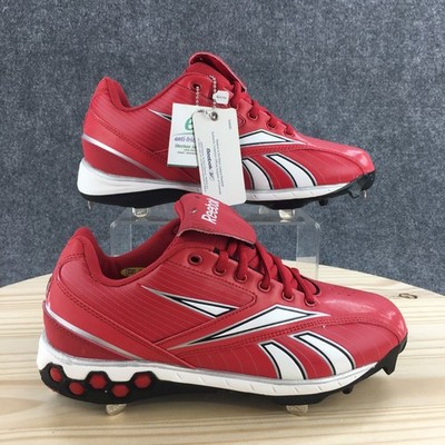 Reebok Hexride Metal Baseball Cleats Mens 7.5 Red White Authentic RB 808 KTS