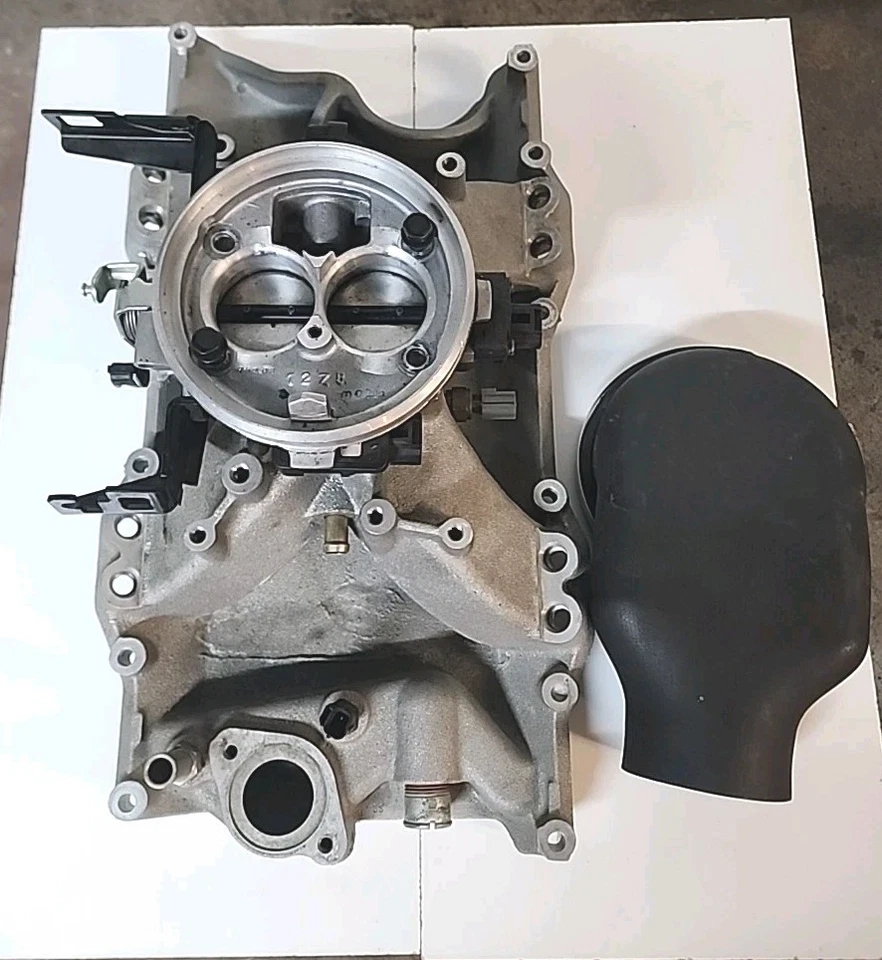 Rare Early Mopar M1 Magnum MPI 2BBL Intake 53031728AA W/ Custom TB & Airhat - Image 2 of 4