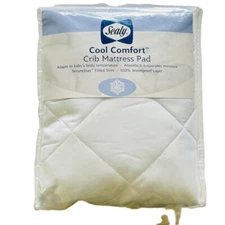 Sealy Cool Comfort Crib Mattress Pad 100% Waterproof 52 x 28 in ED016-QDX1
