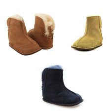 UGG INFANT BOO BOOTS CHESTNUT, SAND, NAVY.
