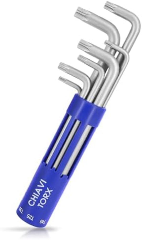 S&R Chiavi Torx con Foro. Set 8 Chiavini francesi Allen Brugole a Stella Forate