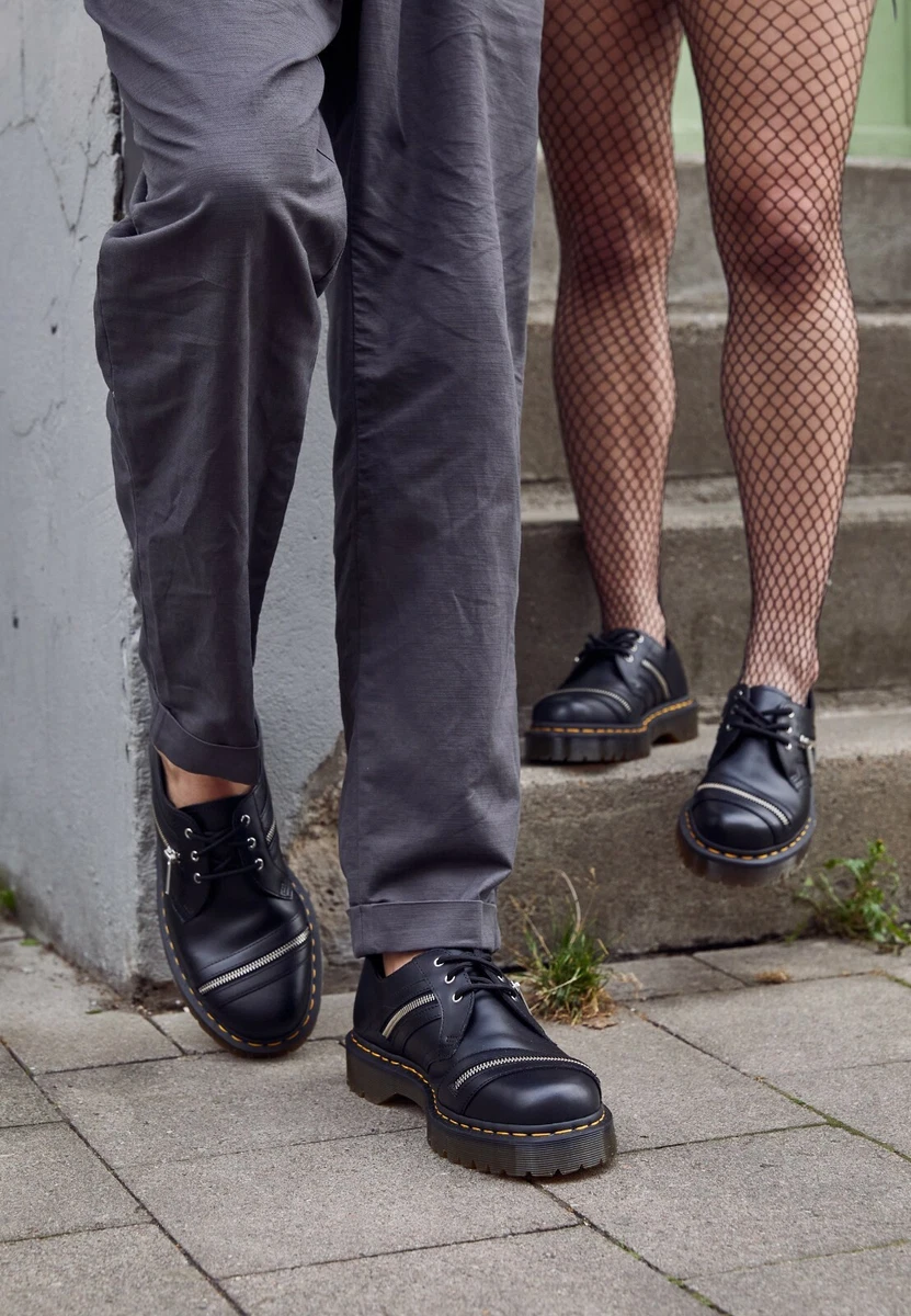 Dr. Martens 1461 Bex Zip Black Smooth Leather Shoes UK 8 9 12