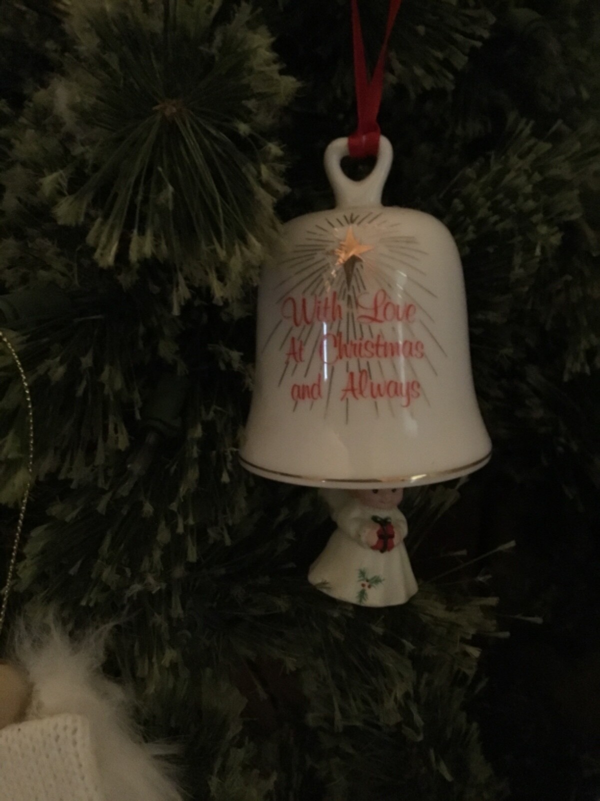 VINTAGE RUSS BERRIE & CO. ANGEL CHRISTMAS BELL ORNAMENT
