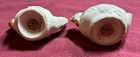 USED VINTAGE Porcelain Roosters Salt & Pepper Shaker Set Corks Intact From Japan — photo 3