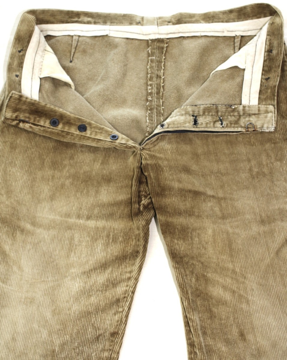 パンツ 1950s French work Corduroy pants French Vintage 1950s Light Brown Corduroy Work Chore Pants W40