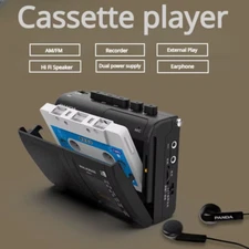 Retro AM/FM Cassette Player & Recorder – Classic Walkman with Loudspeaker 