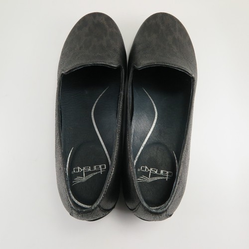 DANSKO Olivia Dress Loafer Womens Size 5.5-6M (EU 36) Black Leather Leopard Flat - Picture 3 of 8