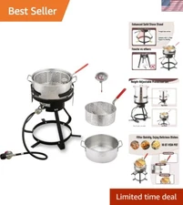 High-Performance 10 Qt Aluminum Gas Fish Fryer Kit – Ideal for Boiling & Frying