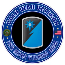 Cold War Veteran 319th Military Intelligence Brigade Bumper Sticker Decal 5"