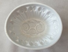 Vintage White Ceramic Jelly Mould Marked TILL with Pattern Inside