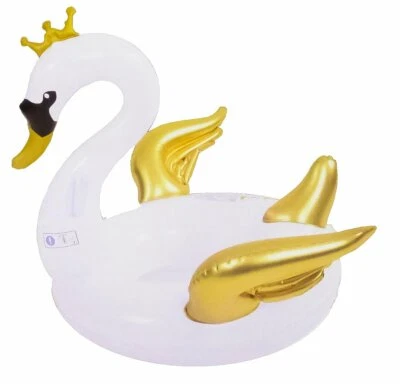 JILONG Luftmatratze Schwimmtier Schwan Schwimminsel aufblasbarer Weißer Schwan Grösse: