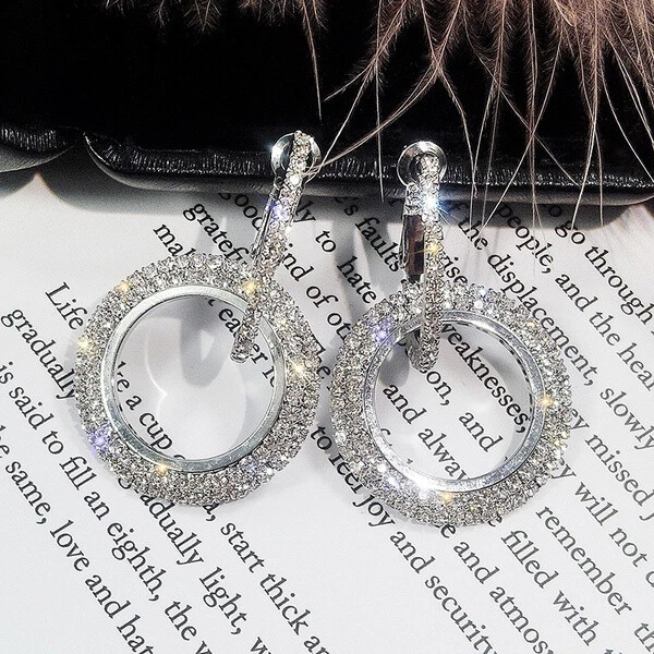 Orecchini Pendenti In Argento Sterling Con Rosa Vera - Ovali, Fiore Stabilizzato - Regalo In Confezione Regalo - 3