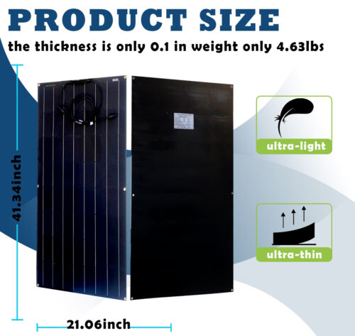 100W ETFE Flexible Solar Panel 18V Battery Charger Kit For RV/Boat/Car/Home Hot
