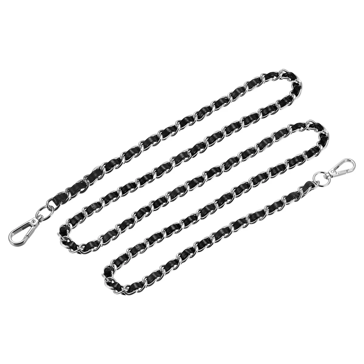 Purse Chain Strap, 55 Purse Strap Shoulder Bag Replacement Strap,  Black+Silver