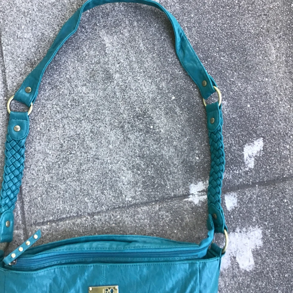 ROXY Mujer Cuero Bandolera Bolso de Hombro Cartera Verde Foto 3 de 4