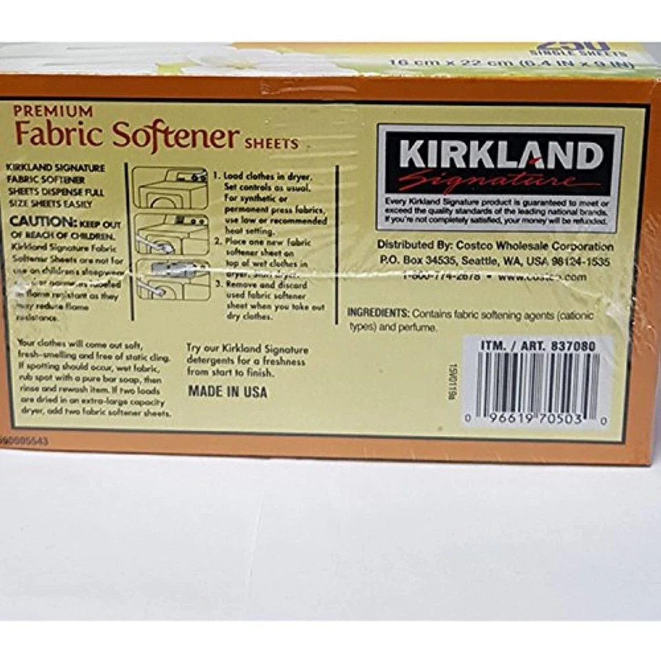 Suavizante de tela premium Kirkland Signature, aroma refrescante, 250 unidades Foto 3 de 3