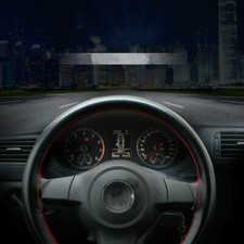 Car Faux Leather Steering Wheel Cover Needle Thread Stitch Wrap Sewing Accessory