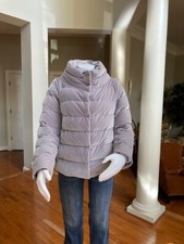 Herno Velvet Down Puffer Funnel Neck Jacket Women's Size 46
