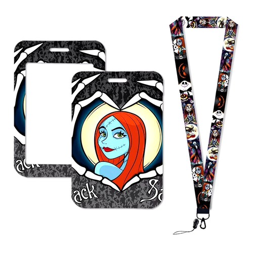 The Nightmare Before Christmas Jack Sally Lanyards Keychain Card Badge Holder ID - Picture 11 of 15