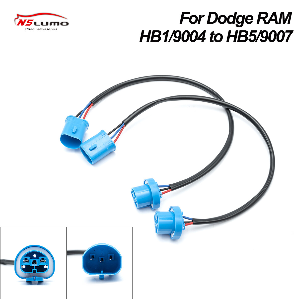Headlight Harness Adapter – Fits 1994-2001 Dodge Ram 1500/2500/3500 (9004 To 9004/9007)