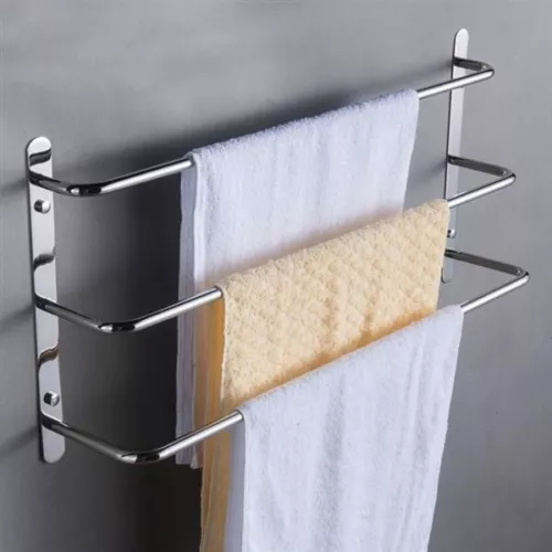 304 Edelstahl Handpolieren Fertig Drei Handtuchhalter Handtuchhalter Wand Neu - Bild 2 von 8