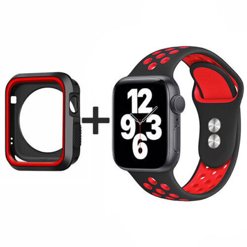 For Apple Watch iWatch 8 7 6 SE 5 4 3 2 Silicone Watch Strap Band + Case Cover - Picture 15 of 33