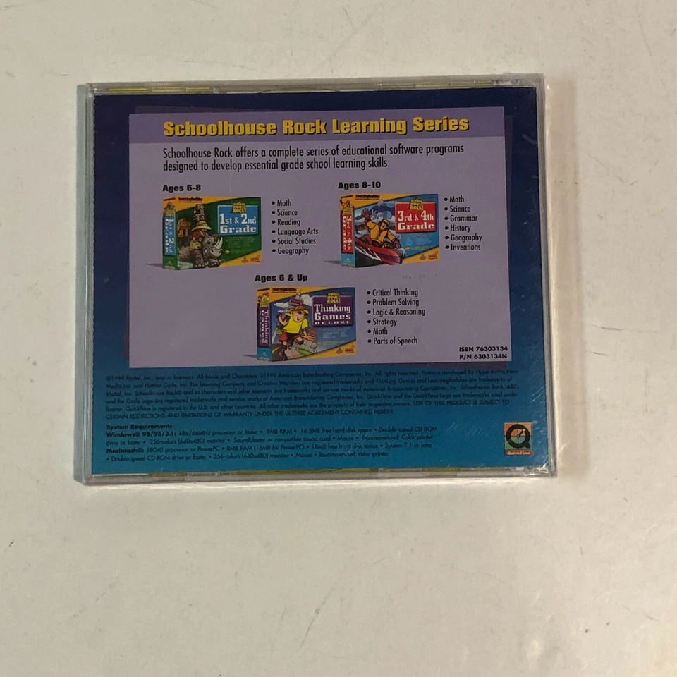 School House Rock! Thinking Games Deluxe for PC Windows 95 98/Mac Power PC NEW - Image 2 of 2