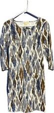 Michael Michael Kors Womens 3/4 Sleeve Sheath Dress Earth Tones Poly Blend Sz 2