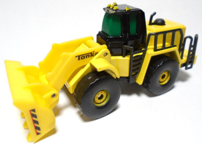 2020 TONKA BASIC FUN YELLOW 4'' DIECAST FRONT END LOADER WITH GREEN & BLACK