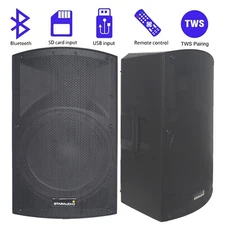 Pair 4000W PA Powered Active Bluetooth Speakers 15 Inch Audio Stage DJ Speakers