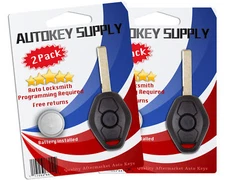 New Replacement for BMW Remote Key 2 track CAS System PCF7942 LX8 FZV (2 Pack)