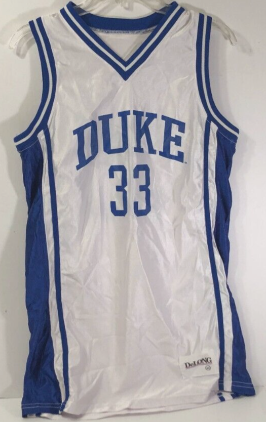 $75 Vintage 90s Duke Blue Devils Grant Hill #33 NCAA White Delong Jersey 40