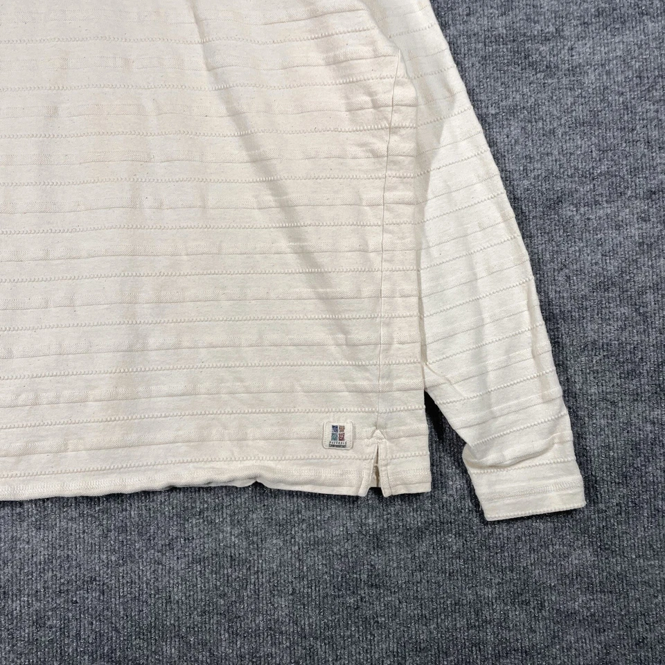 VINTAGE Naturals by Jockey Henley Shirt XL Unbleached Cotton Hippie Textured - Image 3 of 4