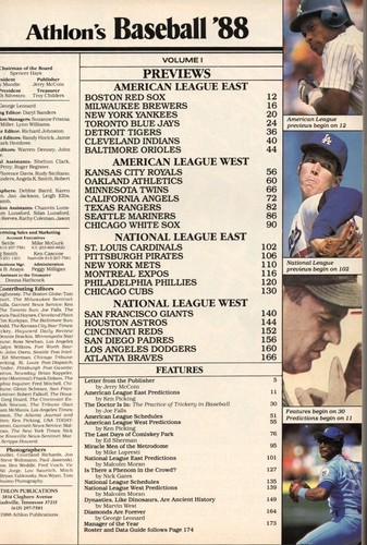 Athlon's Baseball '88 Volume I Nolan Ryan Cover Astros League Rosters Stats - Imagen 2 de 8