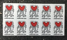2025USA #5953 Forever Love Series- Block of 10 mint sheet postage  heart