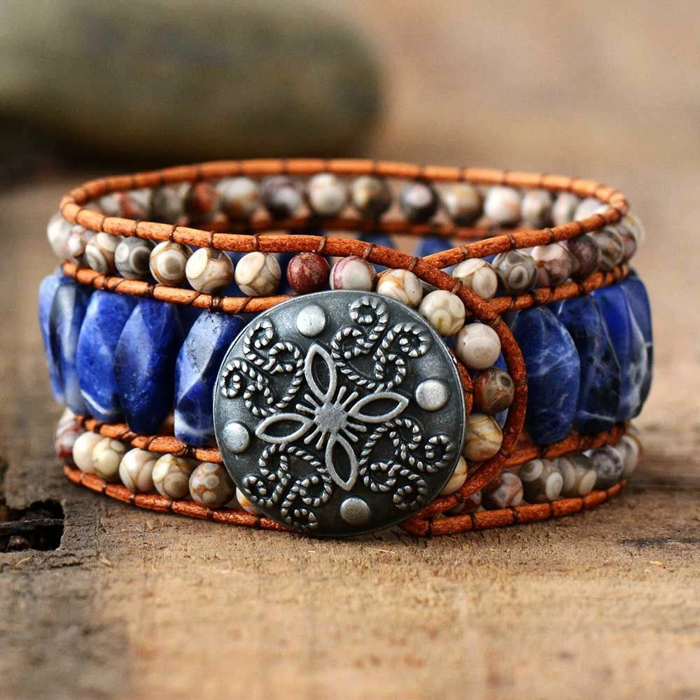 Buy Leather Wrap Bracelets for Women, Multilayer Boho Double Wrap Bracelet  Marble Beads Boho Wrap Bracelet Magnetic Clasp Cuff Bracelet Bohemian  Jewelry Gift for Women Online at desertcartINDIA