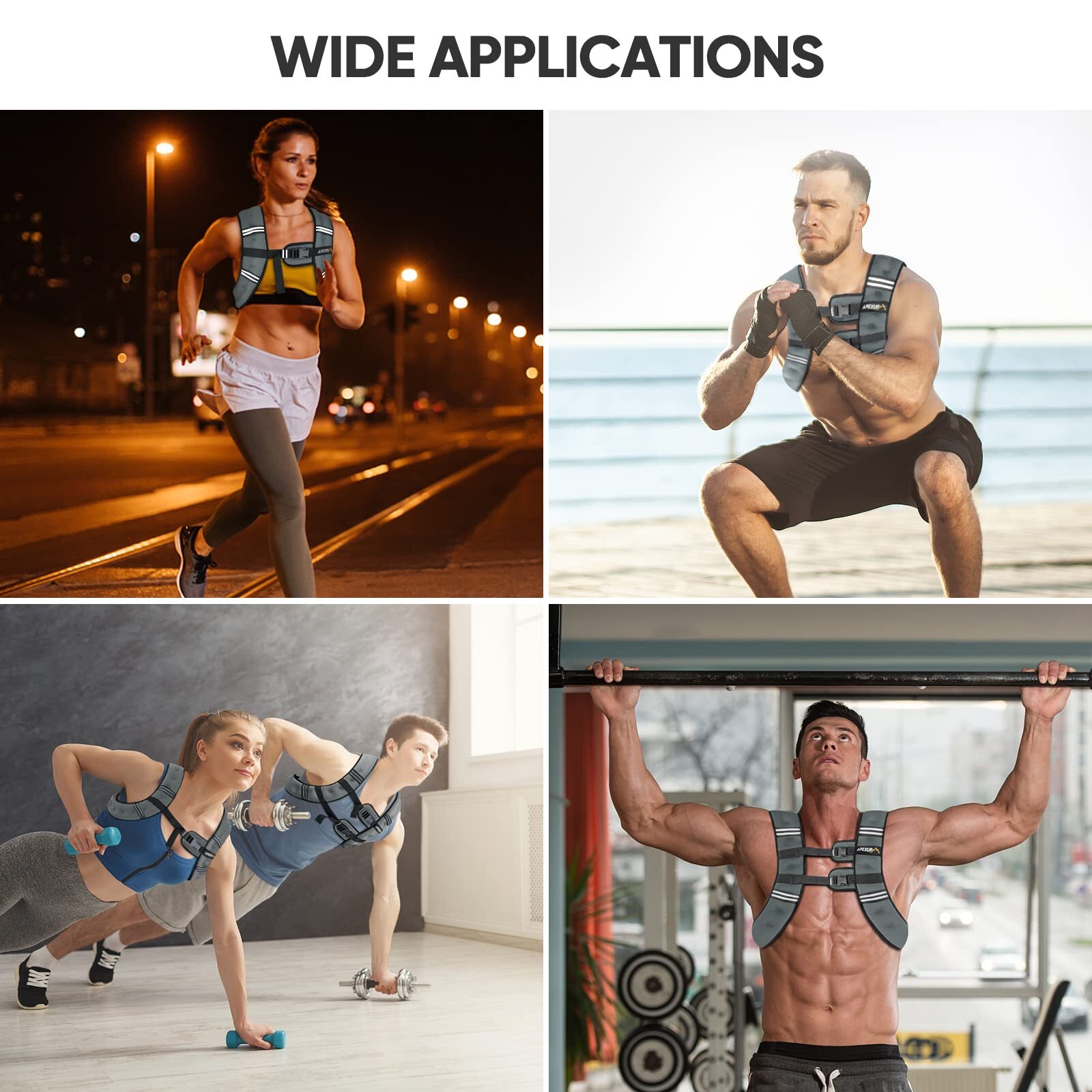 	APEXUP Weighted Vest with 5lbs/10lbs/15lbs/20lbs/25lbs/30lbs Weights and	