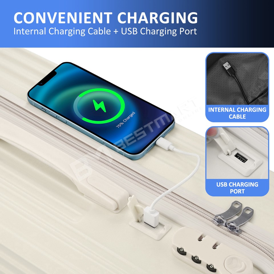 2PCS Luggage Suitcase Trolley Set Travel Storage Hard Shell Case