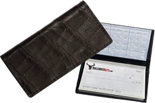 Genuine Black Alligator Checkbook Cover Quality USA Handcrafted