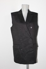 NWT Theory Good Collection DB OS Vest Black Double Breasted Mini Dress Vest M/L