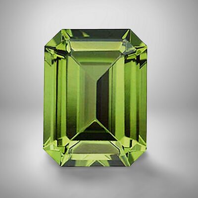 Peridot Emerald Cut Gemstone 2.1 Cts - 9x7 mm Calibrated Loose Gem