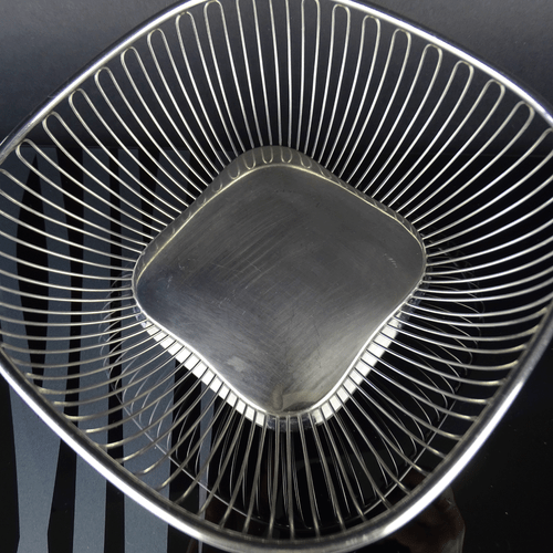 vintage Alessi Edelstahl Ufficio Tecnico Schale Korb Italy Stainless Steel Bowl - Picture 4 of 7