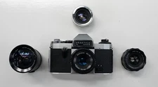 Praktica PL nova 1B Camera w/ 3 Lenses - 28mm + 35mm + 50mm + 2X Tele Converter
