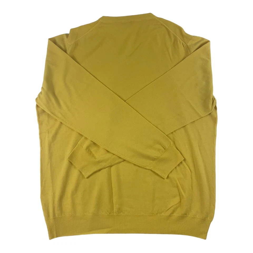 Suéter Kiton Napoli Amarillo Pura Lana Cuello en V Para Hombre Talla 2XL XXL Foto 3 de 4