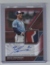 Nico Hoerner 2026 Topps Series 1 3 Color Game used Patch Auto Red 3/5 Cubs