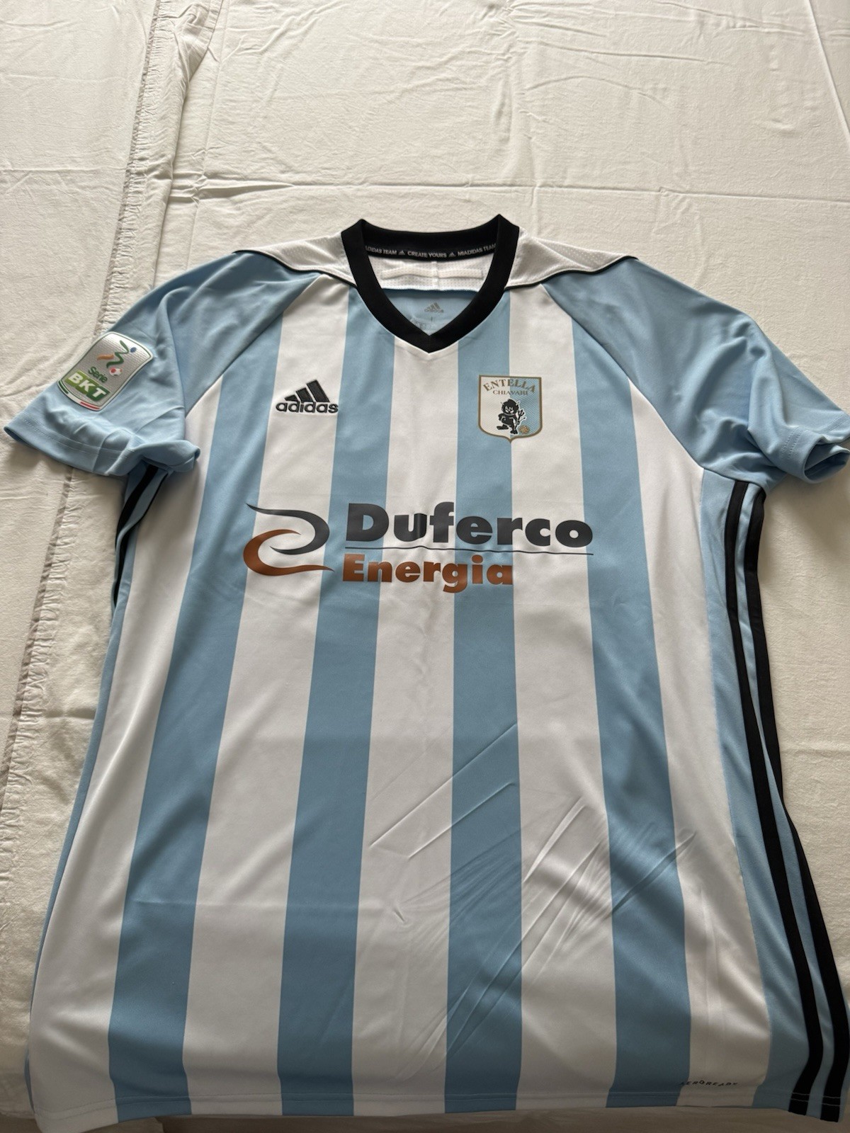 adidas Maglia Virtus Entella Koutsoupias n.80 taglia L azzurra manica corta