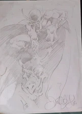 Tim Vigil Faust Original Pencil Sketch Art Work 1982 Very Rare