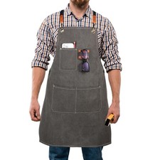 Heavy Duty Canvas Tool Apron Multi Pocket Work Apron For Gardening Woodworking