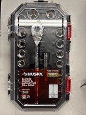 Husky 38 In. Drive Ratchet Saemetric Standard Socket Set 24-piece Husky 38 In. Drive Ratchet Saemetric Standard Socket Set 24-piece