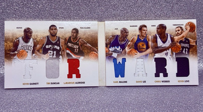 2012-13 PANINI PREFERRED FORWARD #2/199 GARNETT DUNCAN MALONE WEBER game worn  